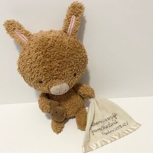 Hallmark Rabbit with Teddy Bear Blanket Plush Soft Stuffed Animal